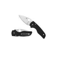 Spyderco Lil Native Folding Knife, Drop Point, Black - Sleek Handle, Smooth Operation, Secure Locking, Ideal for EDC and Everyday Carry - C230GP