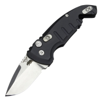 Hogue A01-Microswitch Folding Knife Drop Point Black 1.95" - Durable, Lightweight and Reliable Handle - 24120