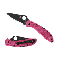 Spyderco Delica 4 Folding Knife Drop Point Pink - Compact Blade for Everyday Carry - C11FPPNS30VBK