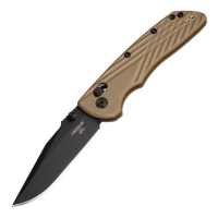 Hogue Deka Folding Knife Clip Point Flat Dark Earth - Robust Handle - 24377