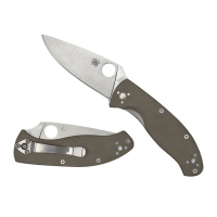 Spyderco Tenacious Folding Knife Drop Point Brown Plain Edge - Durable, Lightweight and Reliable Handle - C122GBNM4P