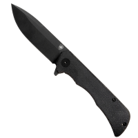 Templar Knife Paladin Linerlock Folding Knife Drop Point Black - Secure Linerlock, Ideal for EDC and Tactical Use - PFMBK321