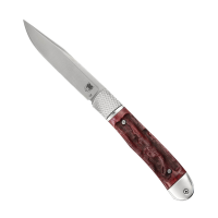 CobraTec Knives Trapper Hidden Release Folding Knife Drop Point Red - Innovative Hidden Release Design, Ideal for EDC and Collectors - CTTHRRED