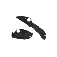 Spyderco Manbug Folding Knife Wharncliffe Black Plain Edge - Compact Blade, Durable, Lightweight and Reliable Handle - MBKWPBK