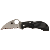 Spyderco Manbug Folding Knife Wharncliffe Black Serrated Edge - Compact Blade - MBKWSB