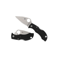 Spyderco Manbug Folding Knife Clip Point Black - Compact, for Everyday Carry - MBKLFP