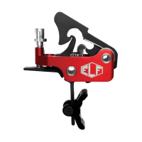 Elftmann Tactical Apex Large Pin Adjustable Trigger - Curved Drop-In with Black Shoe and Red Adjustment Knob for Superior Performance APEX-170-B-C-FA