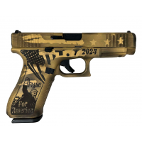 Glock Pistol G47 9mm MOS 4.49" 17rd, Distressed Gold / FDE Trump - HS11