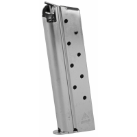 Mecgar Magazine, 38 Super, 9 Rounds, Fits 1911, Nickel Finish