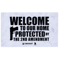 TekMat 2nd Amendment Door Mat, 42" W x 25" H x 0.125" T, White/Black - 42-2AMENDMENT