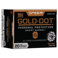 Speer Gold Dot Short Barrel 135 gr Hollow Point .357 Mag Ammo, 20/box - 23917GD