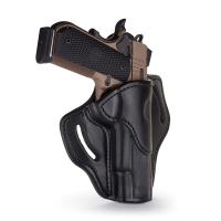 1791 Gunleather BH1 Right Hand 4" to 5" Barrel 1911 OWB Open-Top Holster, Black/Brown - BH1-BLB-R