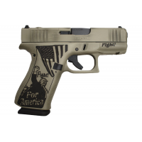 Glock 43X MOS 9MM 3.41" BBL Pistol 10RD, Distressed Verde Trump "Fight" - 430111283