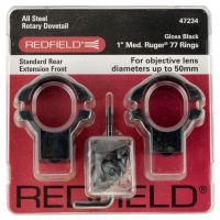 Redfield Ruger 77 1" Medium Steel 2-Piece Scope Ring, Gloss Black - 47234