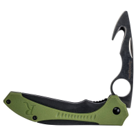 Remington Sportsman Folding Knife Skinner/Gut Hook, Black/OD Green - 15674