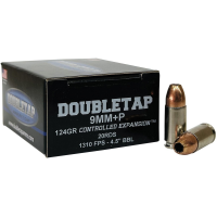 DoubleTap Ammunition 9mm 124 gr JHP 20rds Handgun Ammo for Effective Self-Defense - 9MM124HP20