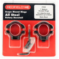 Redfield 1" Medium Aluminum 2-Piece Scope Ring, Matte Black - 47320