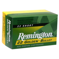 Remington 22 Golden Bullet 40 gr Plated Lead Round Nose .22lr Ammo, 50/box - 1522