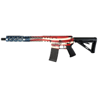 Black Rain Ordnance .223 Remington AR Rifle with 16" Barrel, Red, White, Blue - BROPATAMERICA