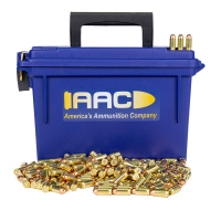 AAC 380 Auto Ammo 95 Grain FMJ 500rd With AAC Blue 30 Cal Ammo Can