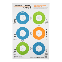 Action Target Game Series 23"x35" Dynamic Course Of Fire Target, Blue/Grn/Org, 100 per/box - GS-DCFIRE1-100