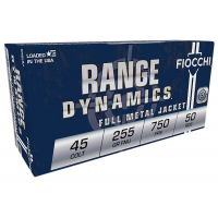 Fiocchi Range Dynamics .45 Colt 225gr Copper Metal Jacket Ammo, 50rds - 45LCCMJ