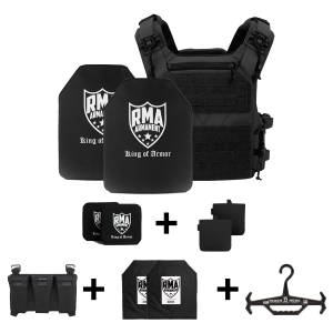 RMA Armament Full Level 4 Body Armor Kit including Sides Plates - Shooter's Cut (6.6 lbs) , Black - $1087.00 at RMA Armament