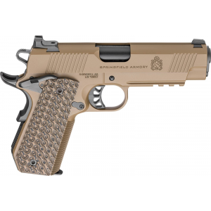 Springfield Armory 1911 TRP Lightrail & Carry Contour, .45acp, 4.25 Barrel, 3- 7rd Magazines, Coyote Brown, Pistol