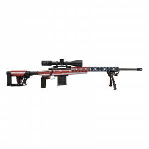 Howa HCRA73107USKMDT M1500 APC Chassis 308 Win 24 HB 10+1 (3), American Flag Cerakote, Luth-AR MBA-4 Stock with Aluminum Chassis, 4-16x50 Scope, Bipod & 2 Grips
