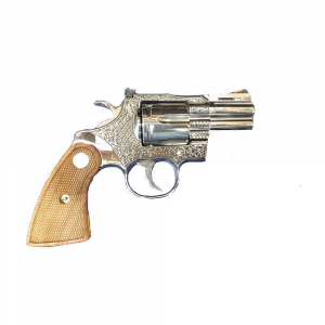 Colt Python 357  25in Historic Wood Medallion Grips Filigree FrameBarr