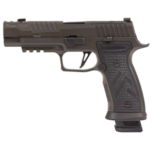 P320, 9MM, 3.9IN, X-SERIES, LEGION GRAY, STRIKER, AXG MODULAR GRIP , (3) 10RD STEEL MAG, OPTIC READY, COMPENSATED