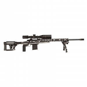 Howa HCRA73107USGMDT M1500 APC Chassis 308 Win 24 Heavy Barrel 10+1 (3), American Flag Grayscale Cerakote, Black Luth-AR MBA-4 Stock with Aluminum Chassis, Black Polymer Grip