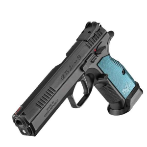 CZ Ts2 Hga 9mm 5.25 In Bbl Blk W Blue Grips Fixed Sight Sa Trigger 3/10rd Mags