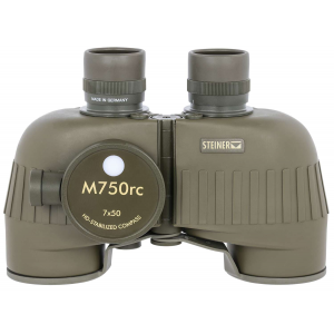 Steiner 2690 M750rc Reticle & Compass 7x50mm Range Finding Reticle Floating Prism Green Rubber Armor Makrolon Features Compass