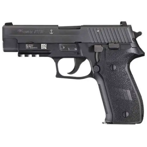 P226, 9MM, 4.4IN, MK25, BLK, DA/SA, SIGLITE, POLYMER GRIP, (3) 10RD STEEL MAG, USN ANCHOR, UID, MA COMPLIANT