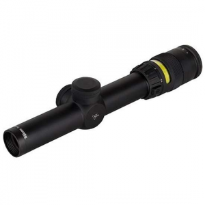 Trijicon 200052 AccuPoint  1-4x 24mm Obj 94.20-24.10 ft @ 100 yds FOV 30mm Tube Matte Black Finish Illuminated Amber Triangle Post