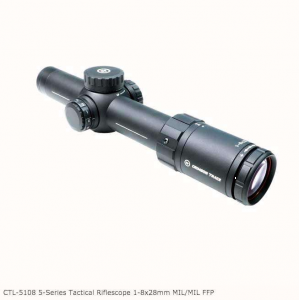 Crimson Trace CTL5108 5-Series Tactical 1-8x 28mm Obj 105 ft @ 100 yds FOV 34mm Tube Black Anodized Finish Illuminated SR-1 MIL
