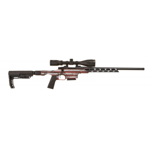 Howa HMXL762USA Mini EXCL Lite 7.62x39mm 20 TB 5+1 American Flag Cerakote Black Folding HTI Excl Lit Chassis Stock