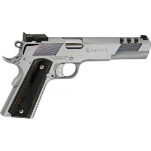 Iver Johnson Arms EAGLEXLC45 1911 Eagle XLC Ported 45 ACP 6 8+1 High Polished Bright Chrome Ported Long Slide, Diamondwood Walnut Grip Adjustable Sights