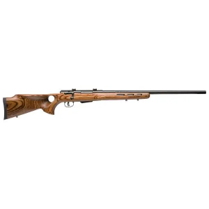 Savage 18529 25 Lightweight Varminter-T 204 Ruger 4+1 24 Natural Brown Fixed Thumbhole Stock Matte Black Right Hand