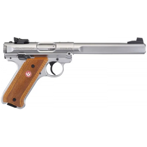 Ruger 40112 Mark IV Competition 22 LR SAO 6.88 10+1 Checkered Laminate w/Thumbrest Grip Satin Stainless Slide