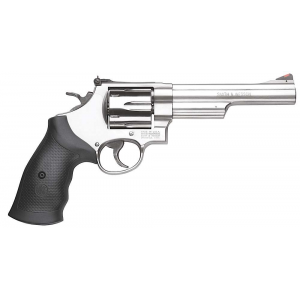 SMITH & Wesson 163606 629 44 Rem Mag 6 Round 6 Stainless Steel Black Polymer Red Ramp Front Sight White Outline Rear Sight
