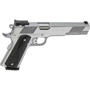 Iver Johnson Arms EAGLEXLC45 1911 Eagle XLC  45 ACP 6 8+1 High Polished Bright Chrome Long Slide, Diamondwood Walnut w/Logo Grip Adjustable Sights