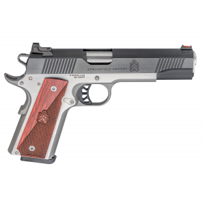 Springfield Armory PX9119L 1911 Ronin 9mm Luger 5 9+1 Stainless Steel Crossed Cannon Wood Laminate Grip