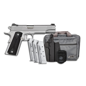 KIMBER 1911 CUSTOM LW BUNDLE 45ACP STS 3-7RD MAGS, MFT HLSTR, MFT MAG HLSTR, RANGE BAG