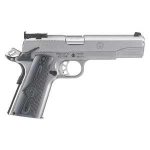 Ruger 6736 SR1911 Target 45 ACP SAO 5 8+1 Checkered G10 Grip Low-Glare Stainless Steel Frame & Slide