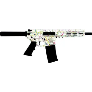 GLFA AR15 PISTOL .223 WYLDE 7.5 NITRIDE SPLATTER WHITE