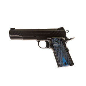 Standard Manufacturing 1911 HPX Pistol  Sandblast Finish  45ACP  5 Stainless Barrel  7rd  Front Slide Serrations  Honeycombed Blue  Black Grips