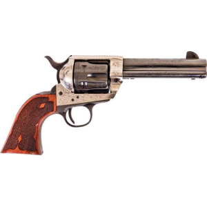 CIMARRON FRONTIER .357 PW FS 4.75 ENGRAVED SILVER/BL WAL