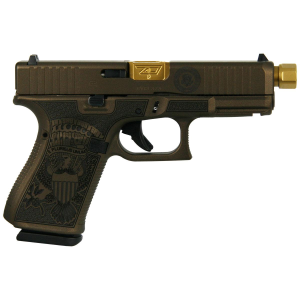 GLOCK Compact G19 Gen5 Trump Edition Austria Handgun 9mm Luger 15rd Magazine 4.6 Threaded Barrel Front Serrationstrump Mod